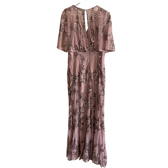 R&M Richards Pink Sequin Floral Gown – Size 12, Elegant Formal Dress - Picture 4 of 4